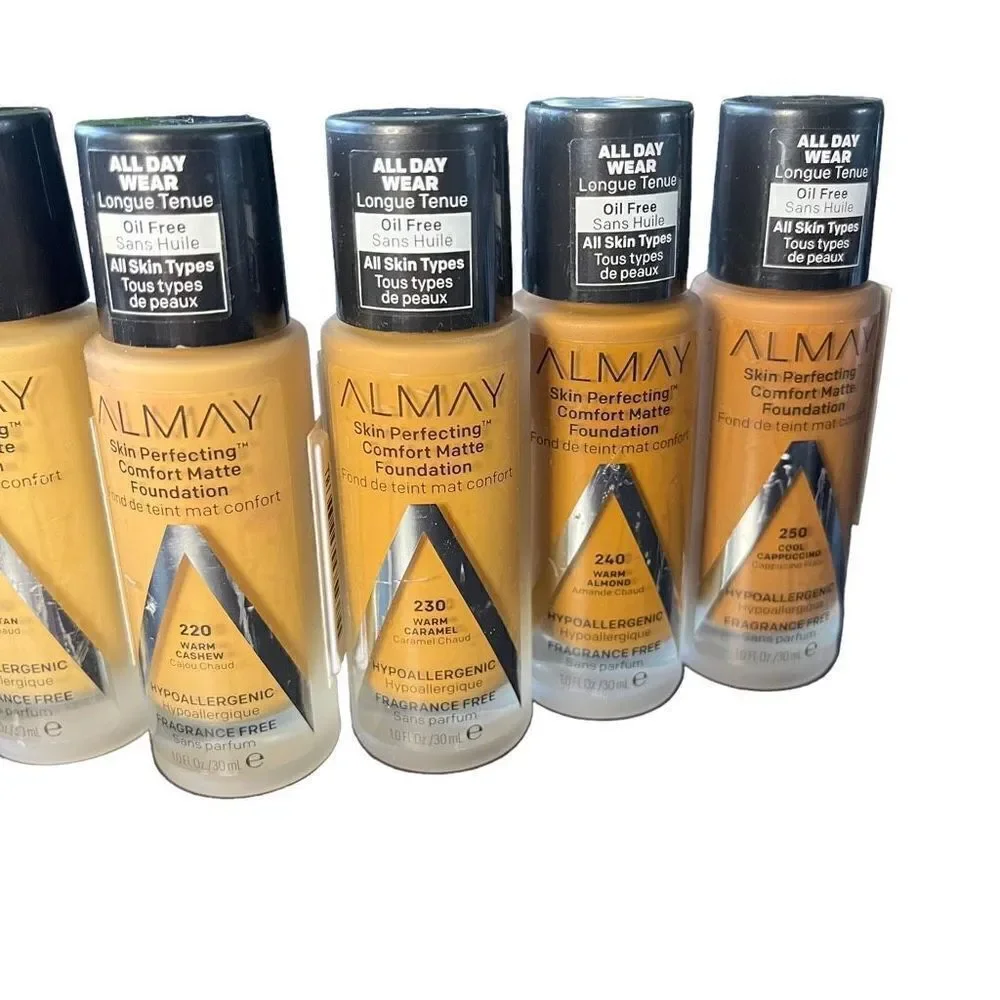 250 Almay Skin Perfecting Comfort Matte Foundation Hypoallergenic Cool Cappuccin